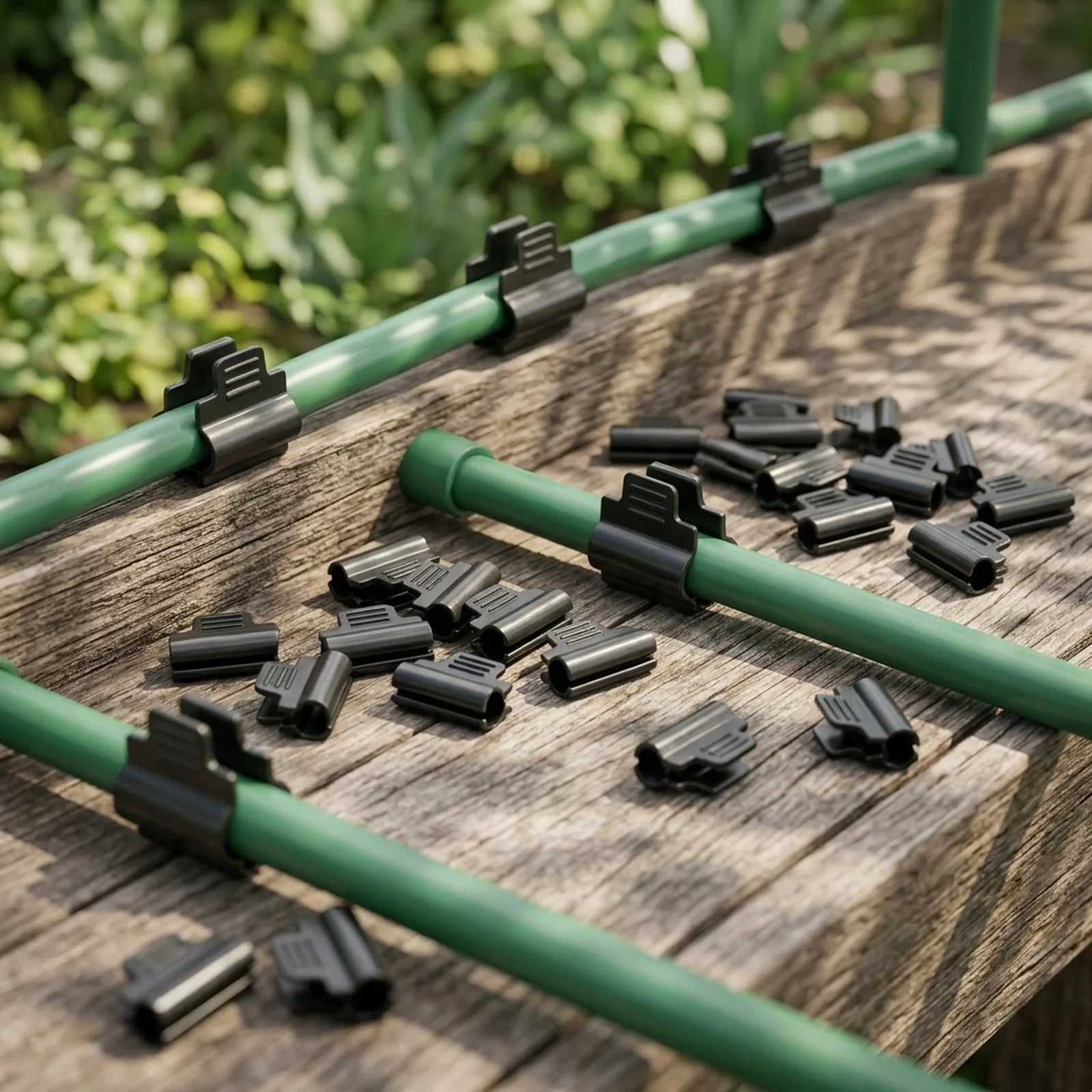 30pcs Greenhouse Pipe Clamps for Garden Hoops Raised Bed Plant Clips Row Cover Support with Threaded Fixation Design