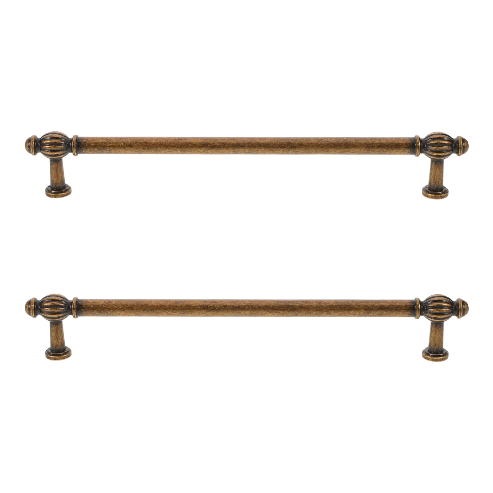

2pcs Vintage Drawer Pulls Bronze Cabinet Knob Bars French Rustic Design Zinc Alloy For Kitchen Bathroom Wardrobe Closet Cupboard