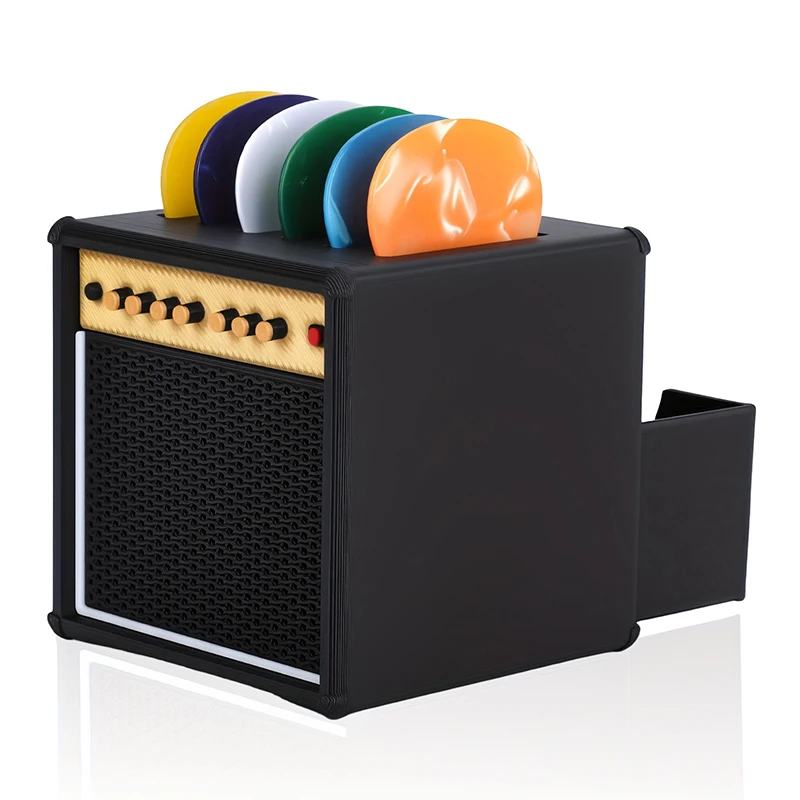 Creative 3D Printed Portable Guitar Pick Holder With Drawer Waterproof Dustproof Guitar Picks Organizer Picks Storage Display Ca