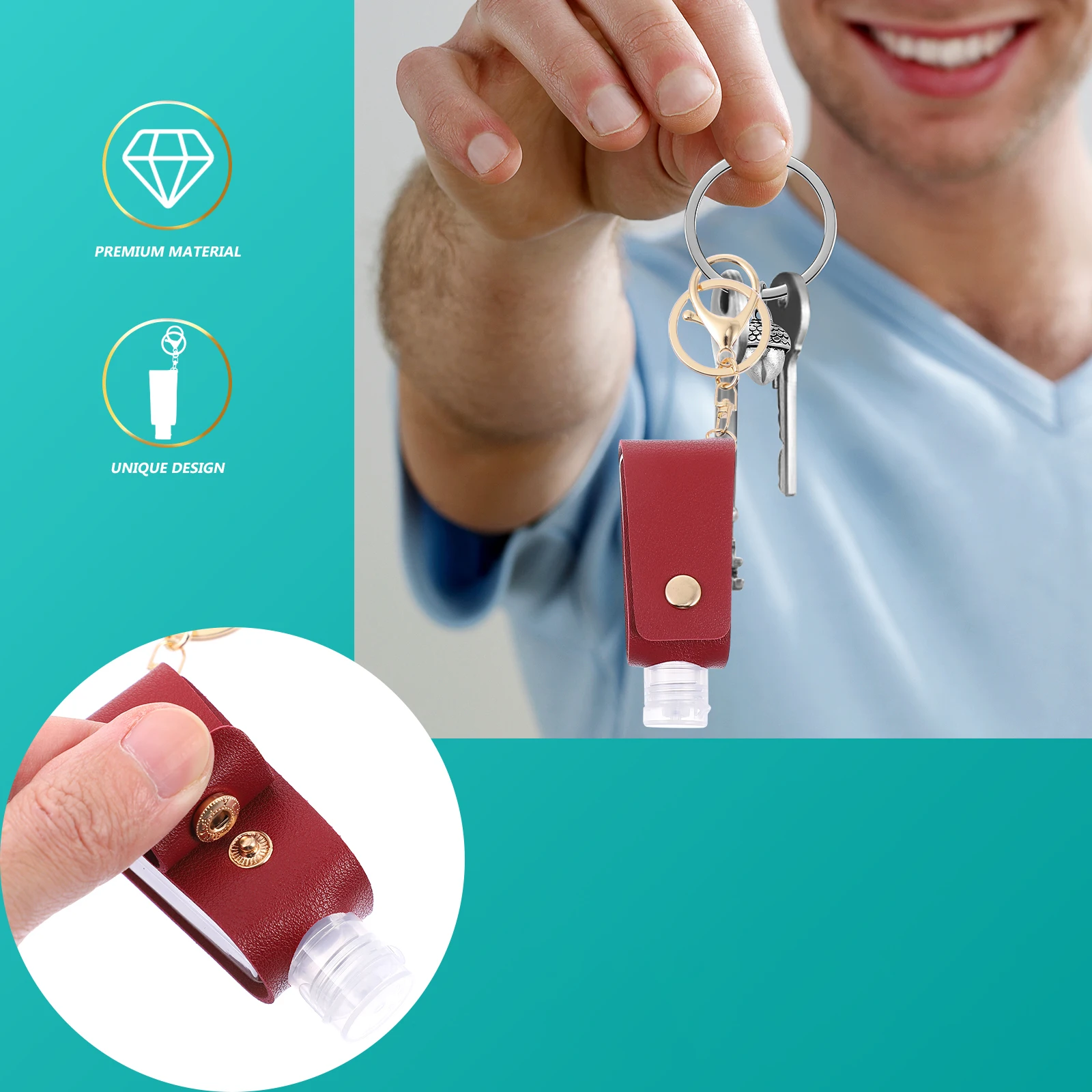 3 set hervulbare 30 ml reissleutelhangerhouders handfleshoezen voor parfumlotion draagbare fles sleutelhanger