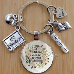 Need a big heart to shape a small soul Teacher gift keychain, DIY Teacher keychain