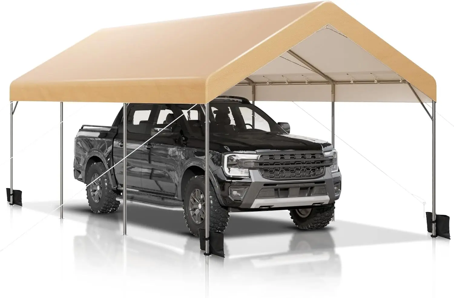 

10 X 20 Ft Heavy Duty Carport Car Canopy, Portable Car Port Garage Party Tent, Galvanized Car Shelter All Weather With