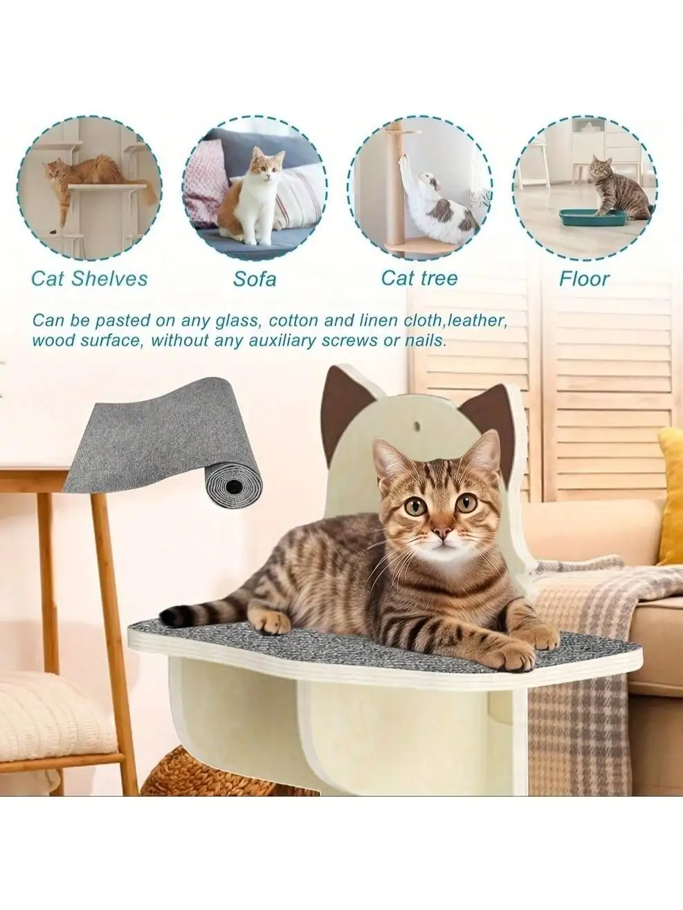 23.6 X 78.7 inch, cut and reusable stairs and corridor mats, self-adhesive carpet mats, cat carpet scraping sofa protector