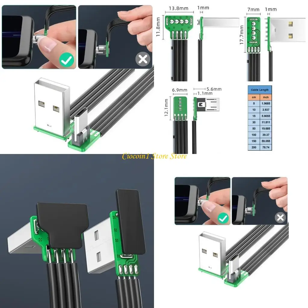 

A3PC 90 Degree Angled USB to Microed USB Cable for Electronics Charging Data Transfer