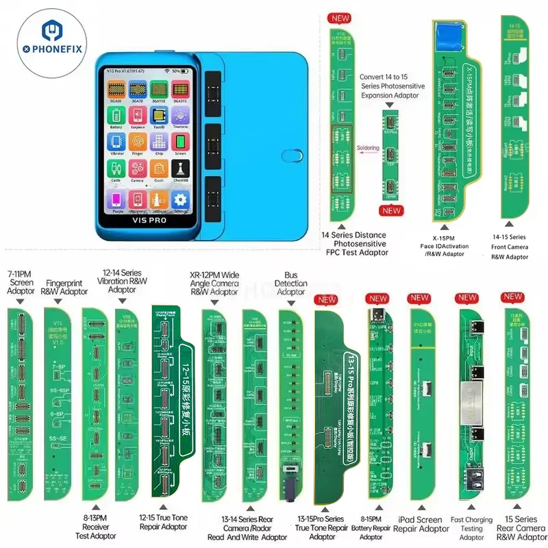 JCID-Programmeur V1S PRO le plus puissant pour iPhone 6-15, Nand Flash, lecture et écriture gratuites, écran de rupture de prison, Face ID True