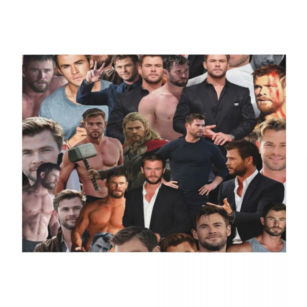 كريس هيمسورث كولاج رمي بطانية المعزي هدايا عيد الميلاد بطانيات نزهة فروي #1