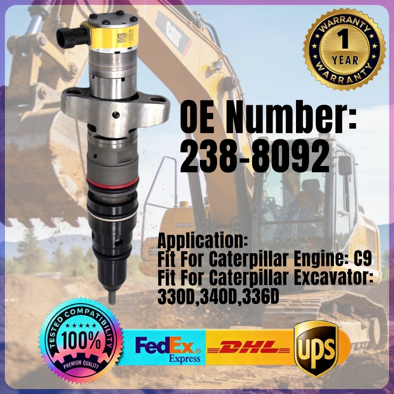 

Fuel Injector 238-8092 2388092 for Caterpillar CAT Engine C9 Excavator 330D 340D 336D