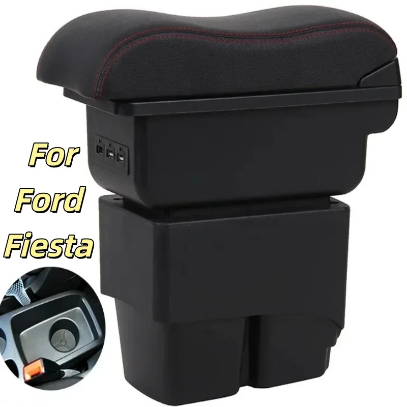 

For Ford Fiesta MK7 Car Armrest 2009-2017 Car Curved Surface leather easy installation