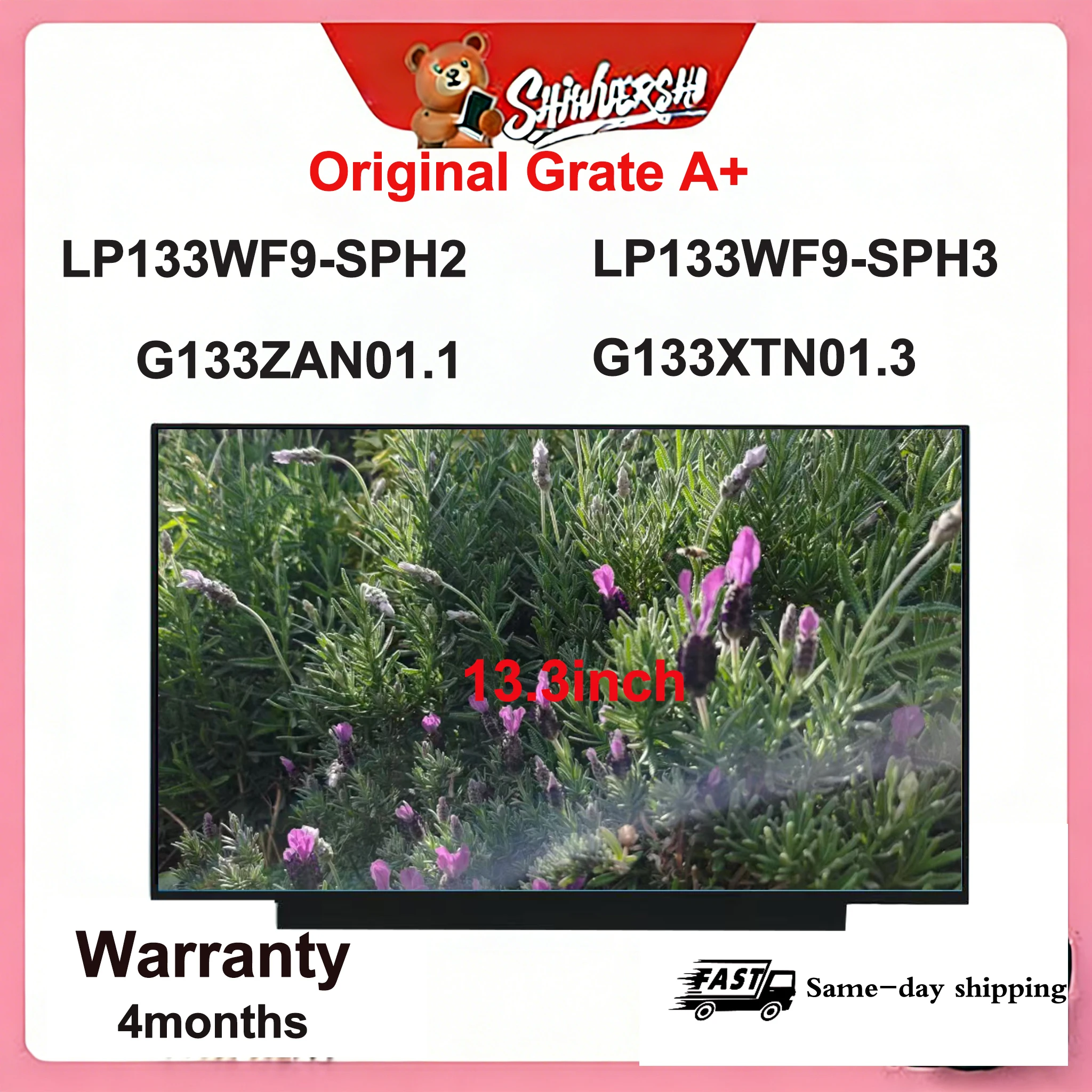 

Original New A+13.3 inch Slim Laptop Lcd Screen Panel LP133WF9 SPH2 LP133WF9 SPH3 G133ZAN01.1 G133XTN01.3
