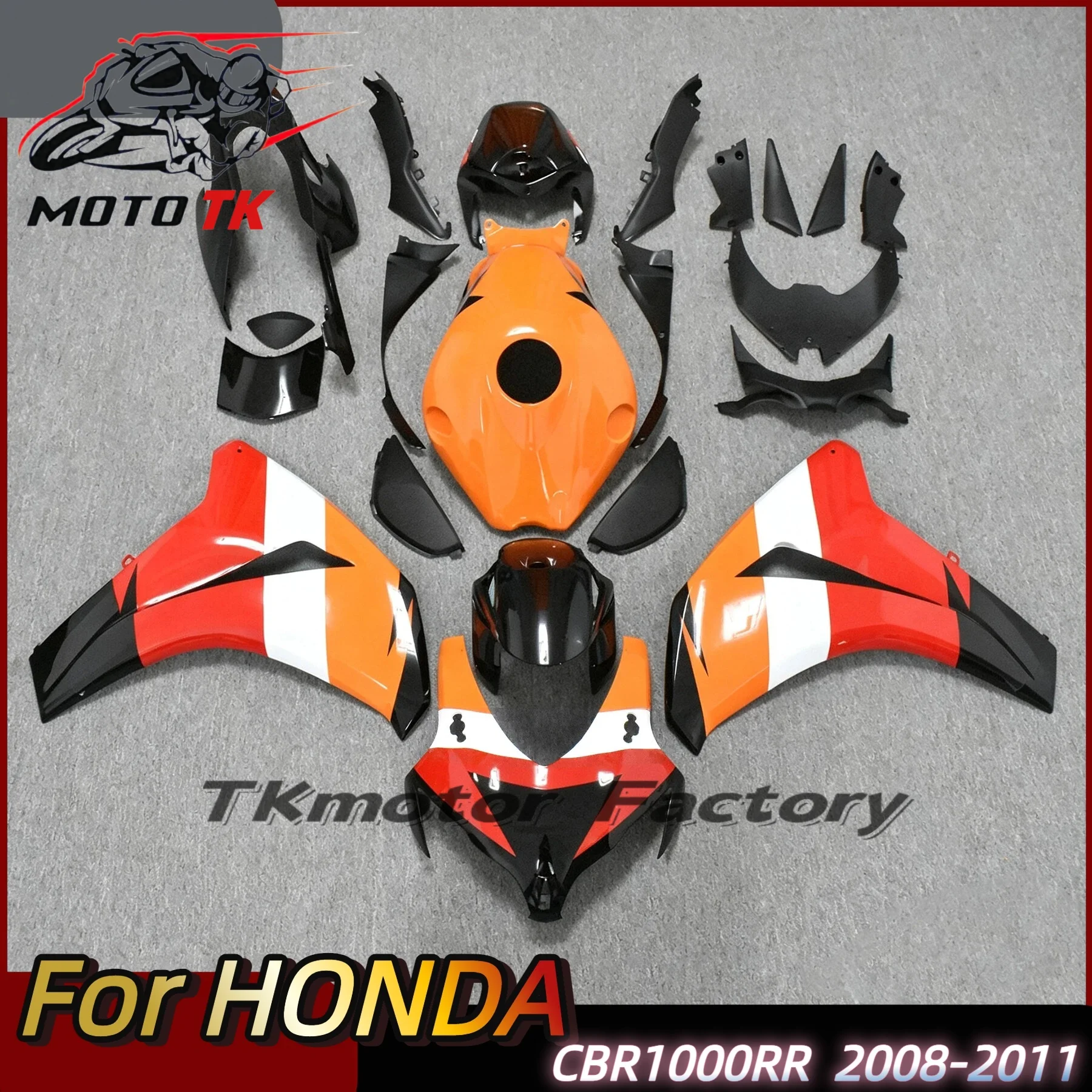 For Honda CBR1000RR Fairing 2008 2009 2010 2011 CBR 1000 RR 08-11 Yellow Black Sportbike Fairing (Injection molding)