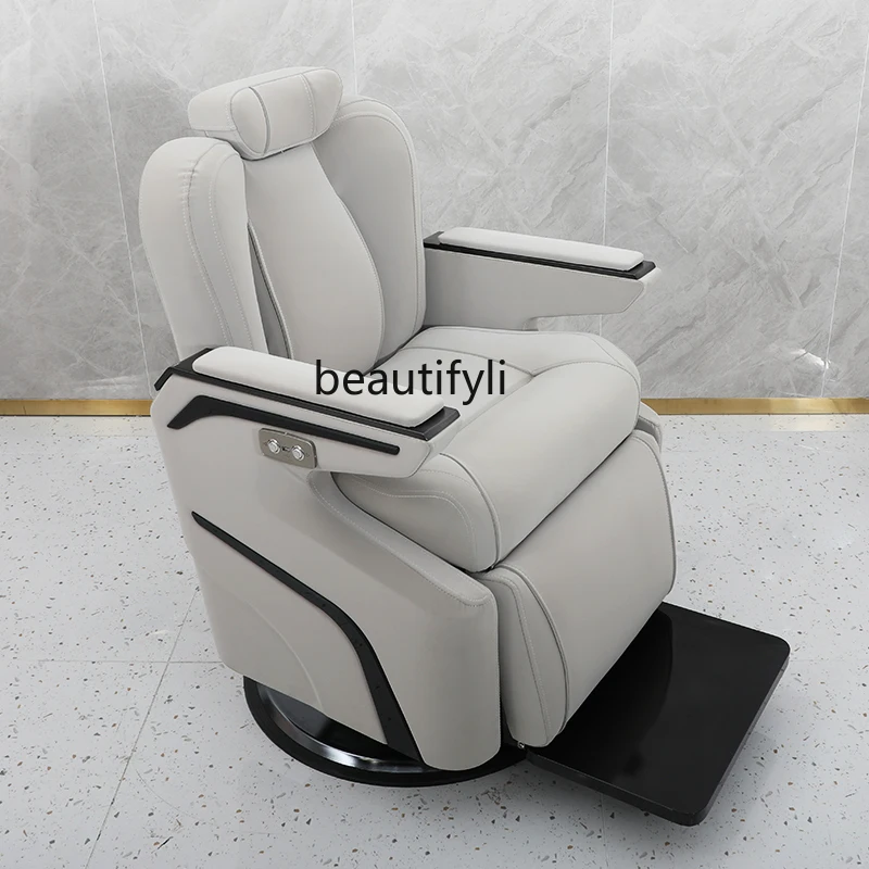 Electric Hair Care Chair Hair Salon Lift down Haircut Big Chassis Hairdressing Physiotherapy Chair