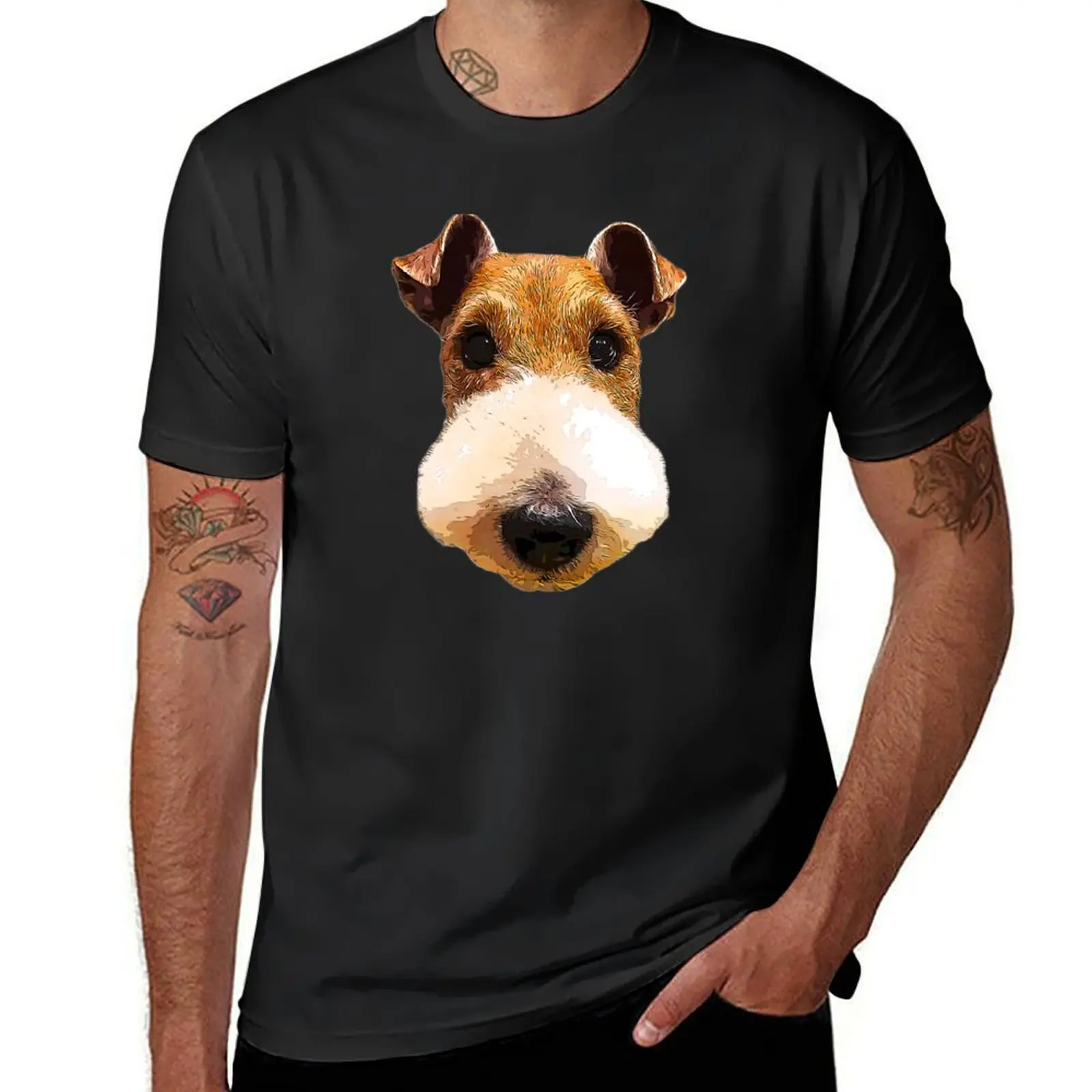 Wire Fox Terrier Cute Puppy Dog Face T-Shirt essential t shirt plus sizes t shirts for men graphic