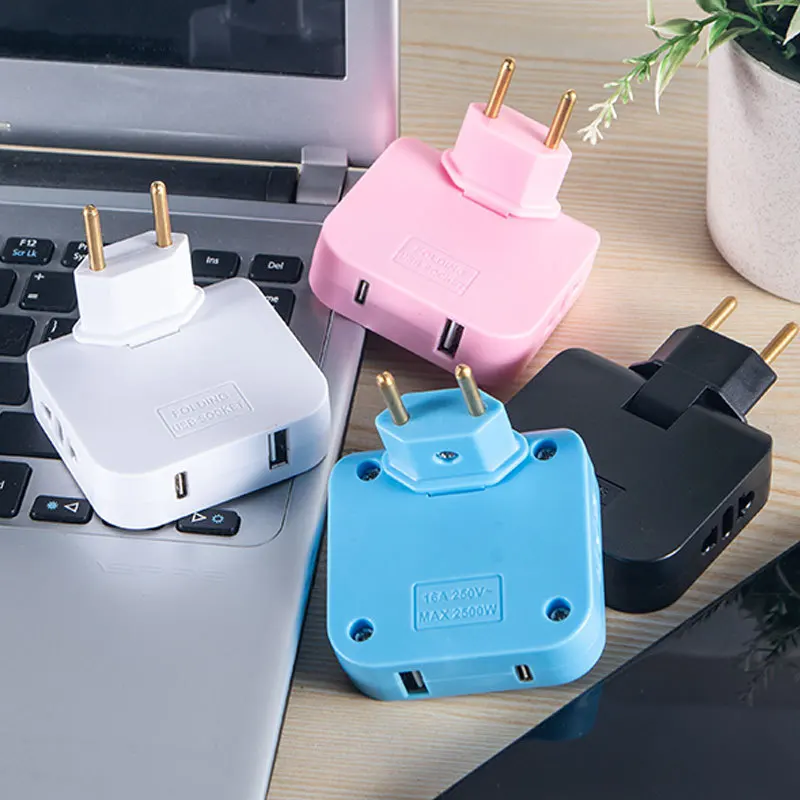 

F5 3 in 1 EU Power Socket Plug Adapter Foldable US To EU Travel Aadapters Power Converter KR Plug Electrical Socket AC Outlet