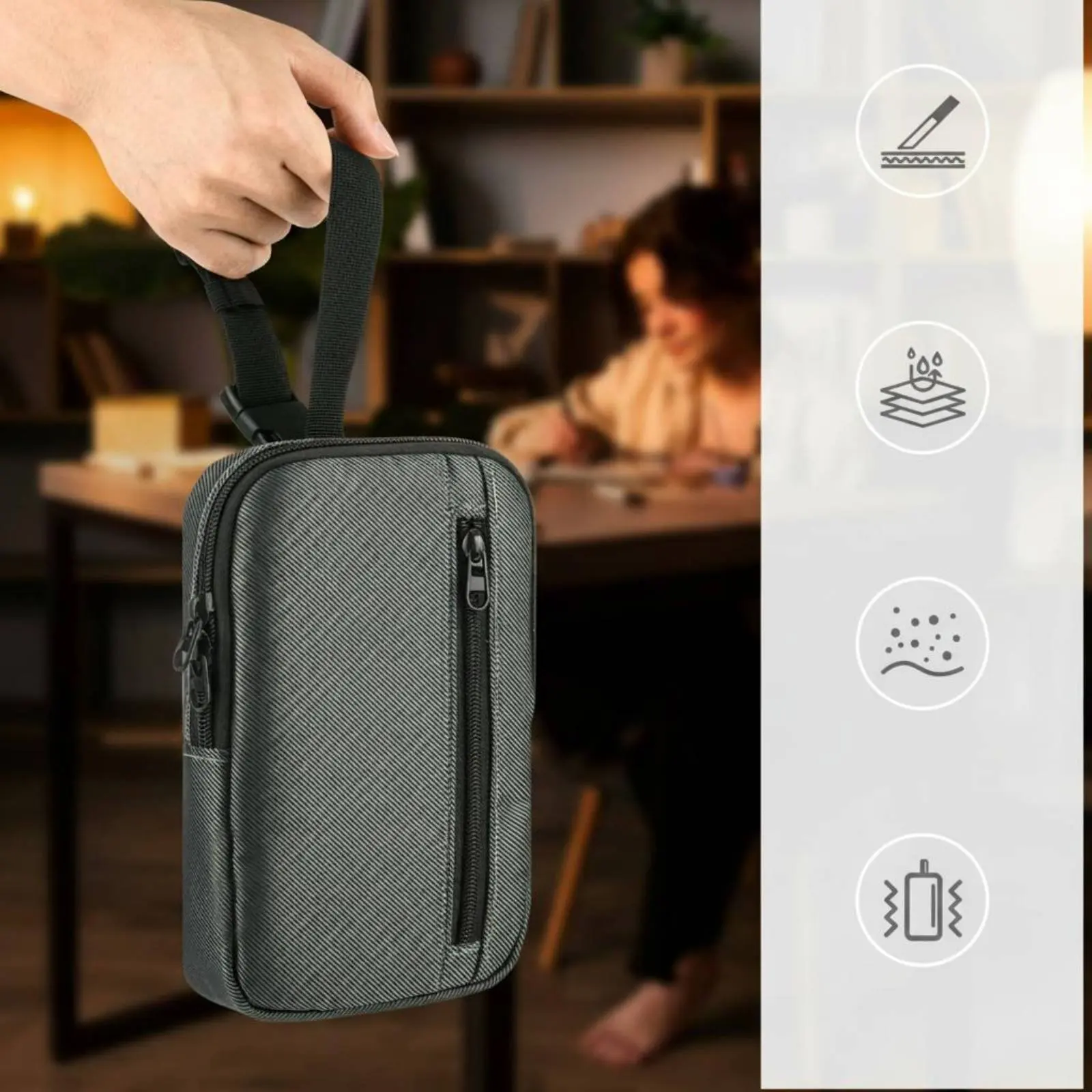 

Neck Lamp Case Portable Headphone Storage Bag Headset Carrying Pouch Wear-Resistant Travel Headphone Pouch Nylon for Outdoor