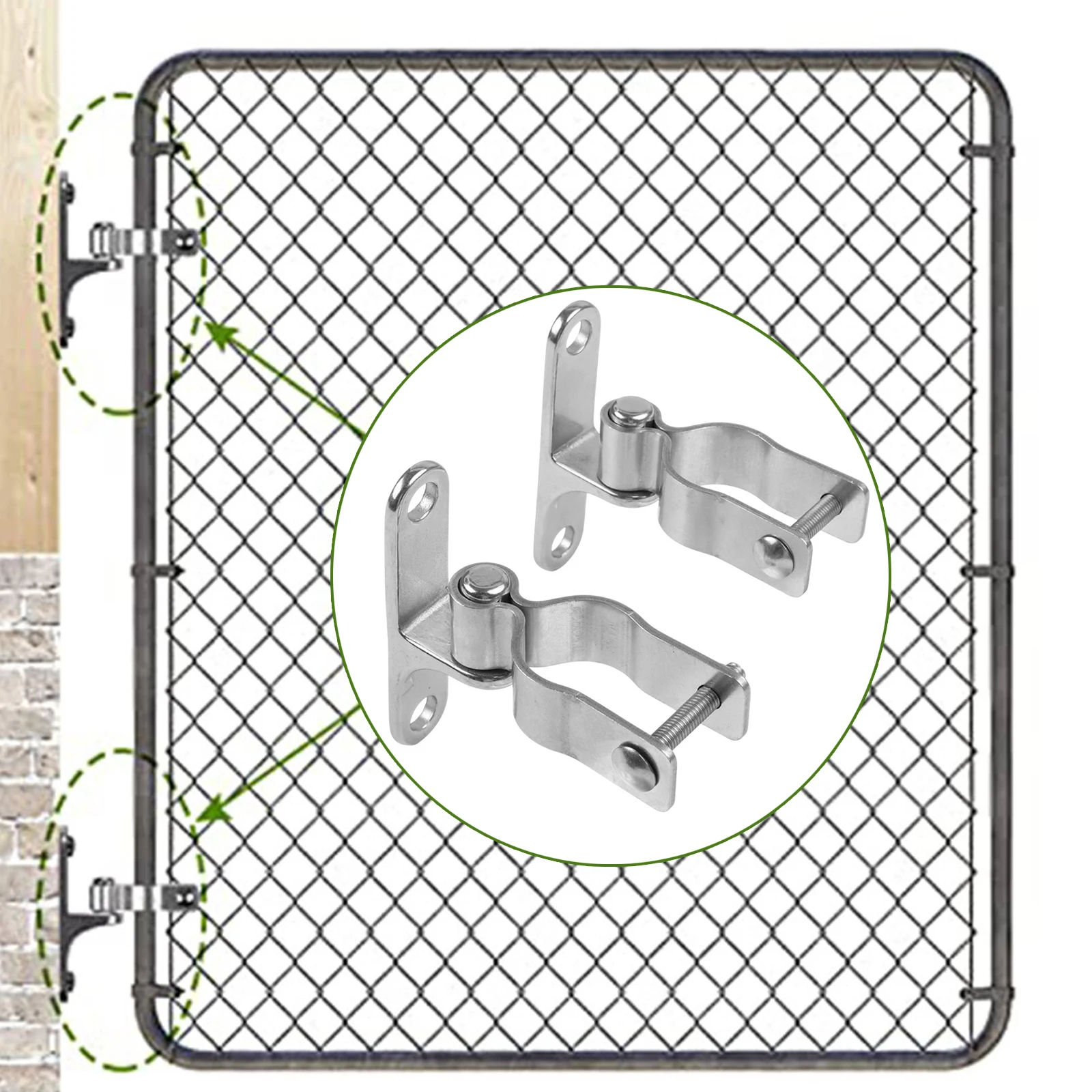 304 Stainless Steel Hinge Door Hinge 36mm Gate Brackets Gate Hinges Complete Installation Package Robust Load-Bearing Capacity