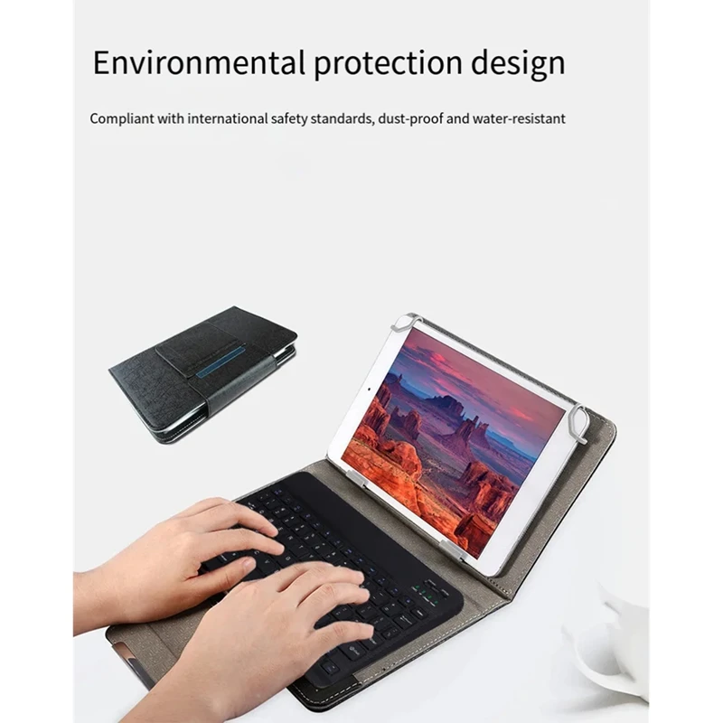 Wireless Bluetooth Keyboard for Tablet PU Leather Case Stand Cover for Pad 10 Inch for IOS Android-AC17