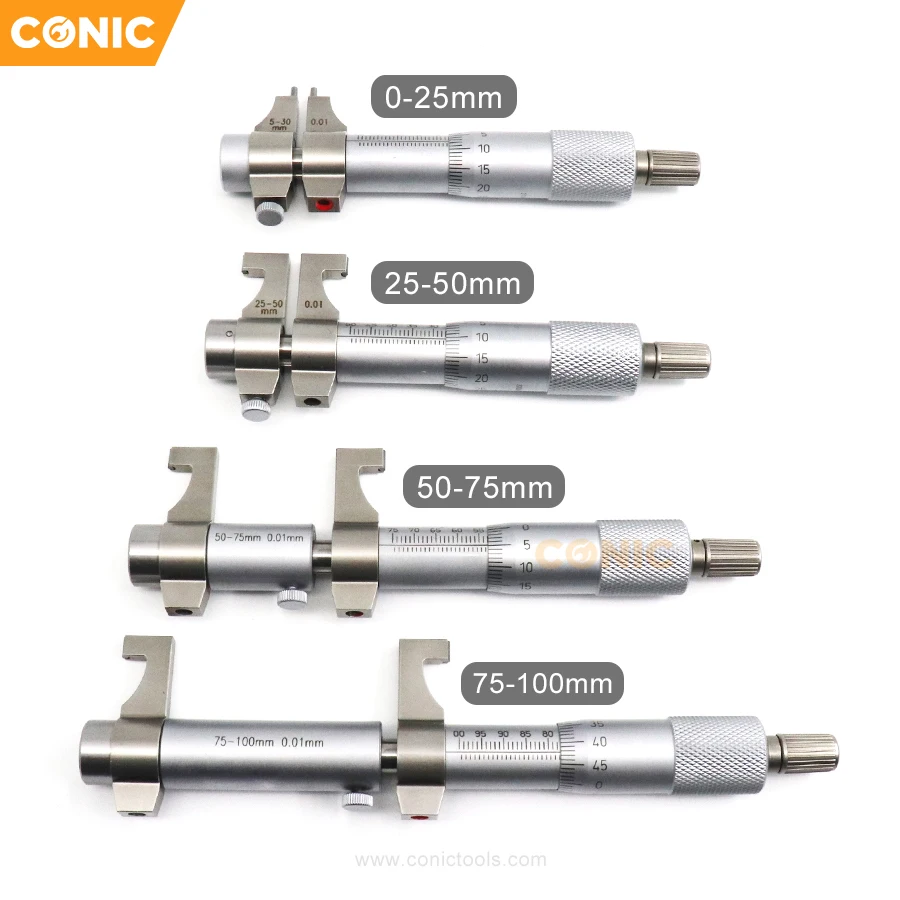 High Precision Industry Stainless Steel 0-25mm 25-50mm 50-75mm 75-100mm Inside Micrometer