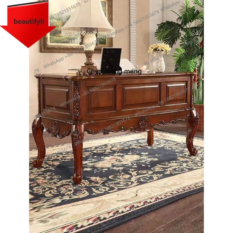 

A57 American all-solid wood desk and chair combination European home study bedroom office computer desk