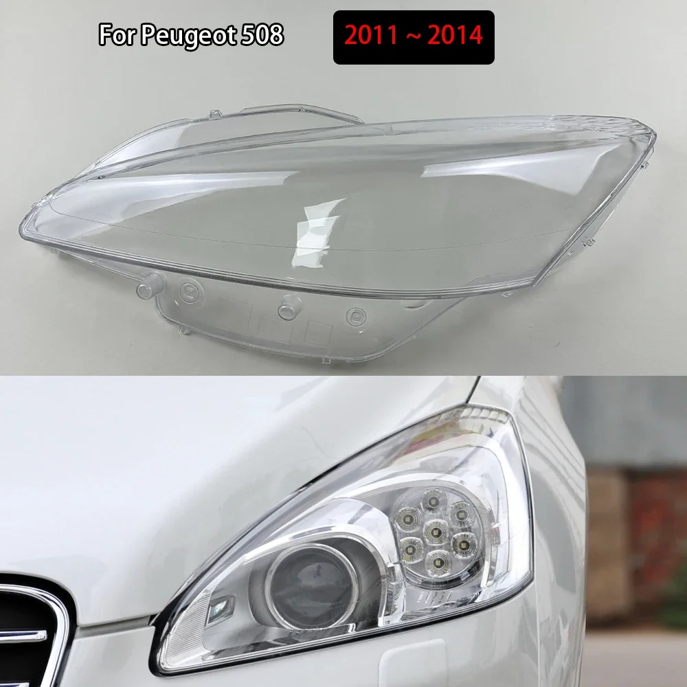 

For Peugeot 508 2011 2012 2013 2014 Headlight Cover Transparent Headlamp Lamp Cover Replace Original Lampshade Plexiglass