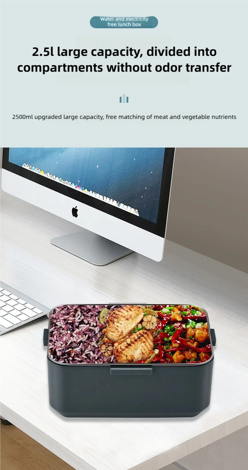 TINSOL Neue 2-in-1 90W 3,5L Elektrische Lunchbox Tragbarer Speisenwärmer Geeignet für Auto oder Zuhause Auslaufsicherer Lunch-Erhitzer Mikrowelle – Detail 7