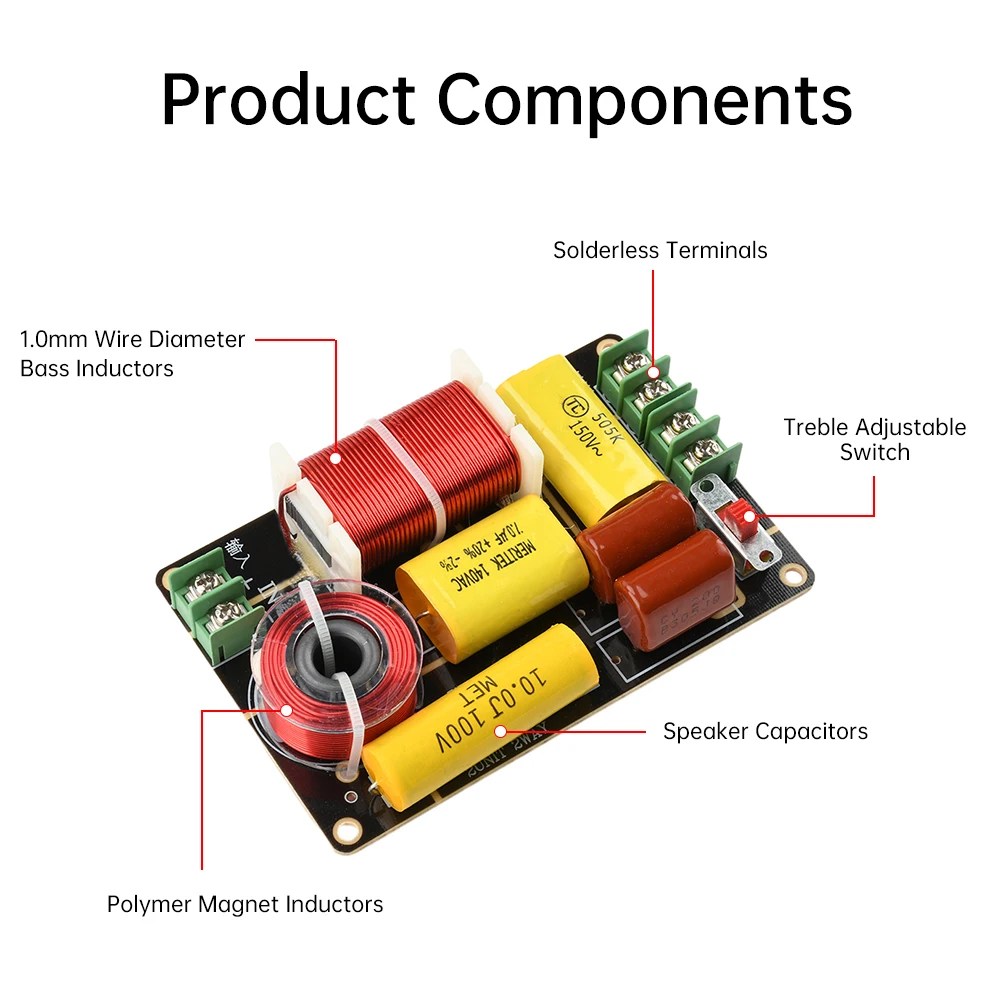WEAH-250 2750/2800Hz 250W 2 Way Frequency Divider HiFi HD Audio Filter Module Tweeter Bass Crossover Filters