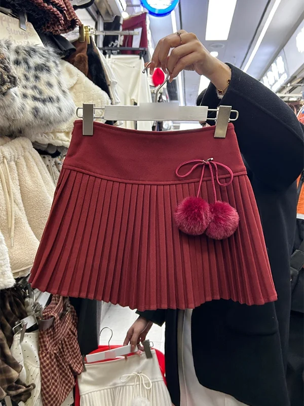 

Новая женская короткая юбка больших размеров в корейском стиле, шерстяная, в клетку, с высокой талией, приталенная, для осени и зимы, повседневная, плиссированная, А-силуэт