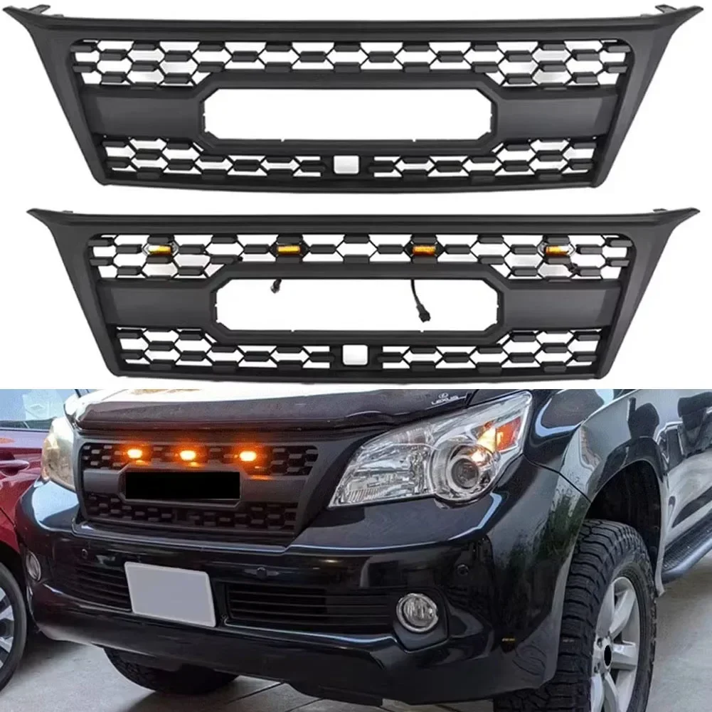 Car Front Bumper Grill with lights for Lexus GX470 2010-2013 modified Mask net radiator grille Body kit Car Accessories