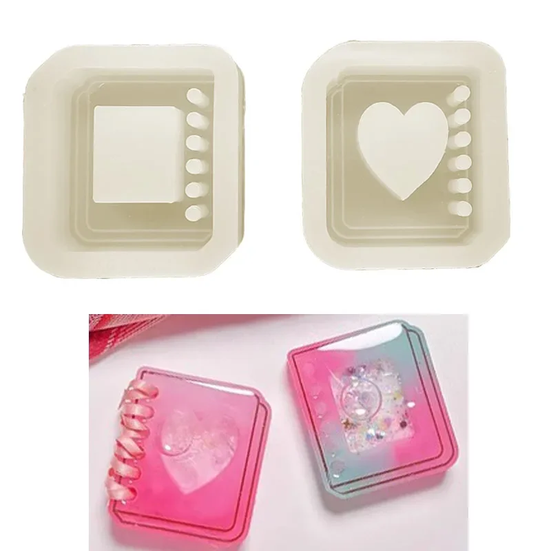 DIY Heart Rectangle Book Shaker Mold Silicone Epoxy Resin Mold Jewelry Tool Jewelry Accessories