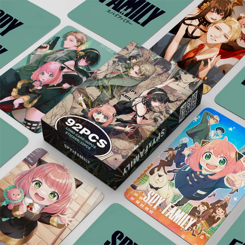 SPY×FAMILY Japanese Anime Lomo Card 60PC Card 36PC Stickers Games Postcards Fans Collection Gift Toy