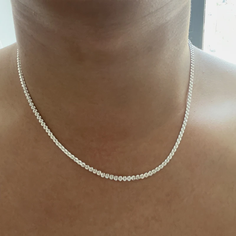 S925 Sterling Silver 3MM Rope Popcorn Chain Necklaces For Women Men Fashion Hip Hop Party Punk Necklace Fine Jewelry Wholesale