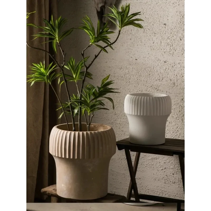 Nordic Minimalist Magnesium Mud Flower Pot Perfume Lemon Millennium Xylophone Ficus Paradise Bird Wabi Sansan Wind Floor Like Fr