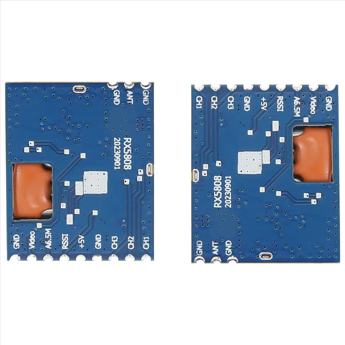 GTS 2Pcs RX5808 Wireless Audio Video Receiver Module RX5808 Frequency Phase Lock Analog AV Signal Output 48CH SPI Mode