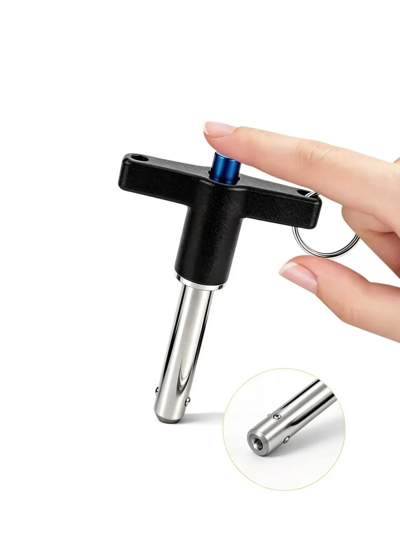 T‑Handle Quick Release Ball Lock Pin, 304 Stainless Steel Spring Loaded Locking Pin for Equipment Positioning
