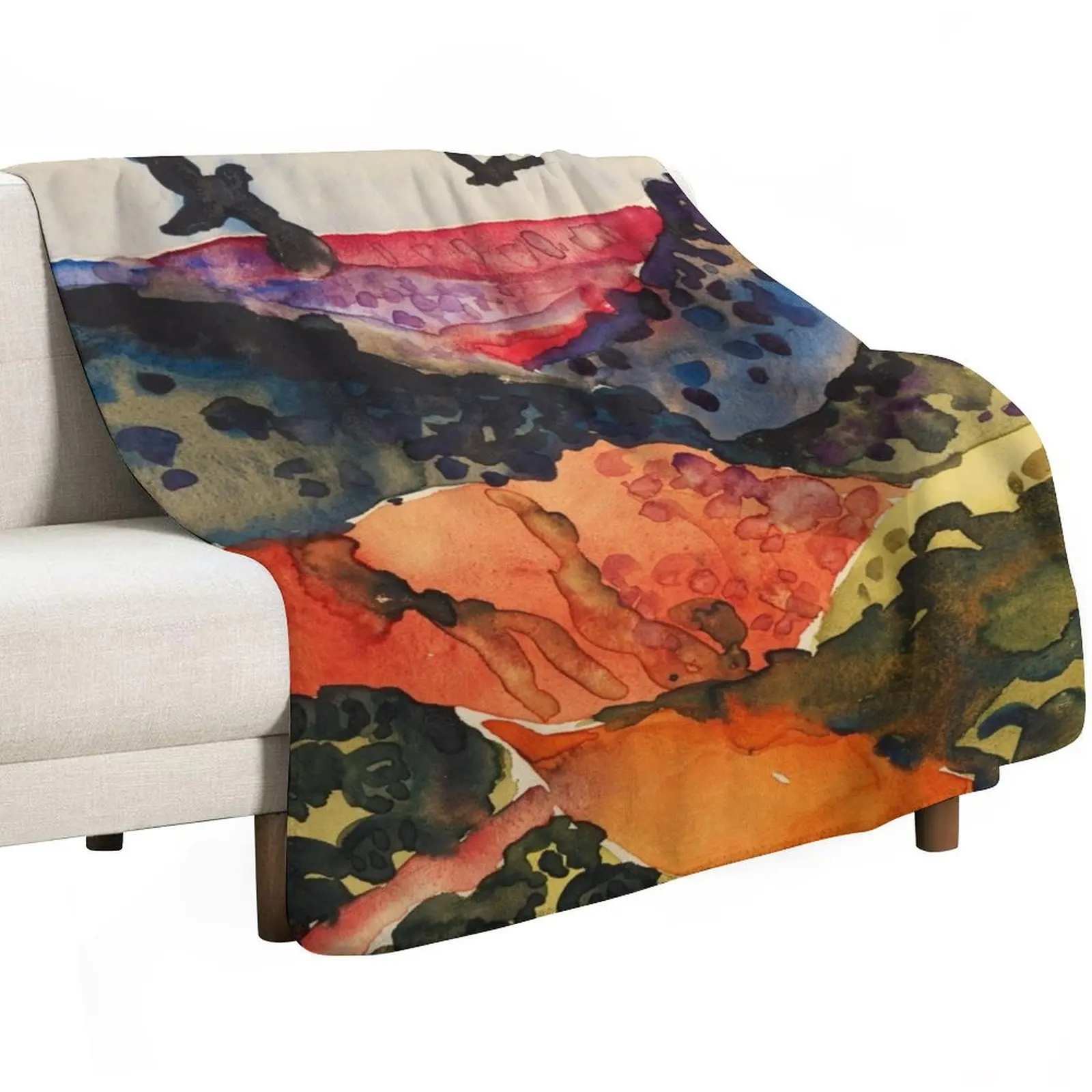 Georgia O'Keeffe, Canyon with Crows Throw Blanket Soft Plaid Hairys Thin Polar Soft Big Summer Beddings Blankets