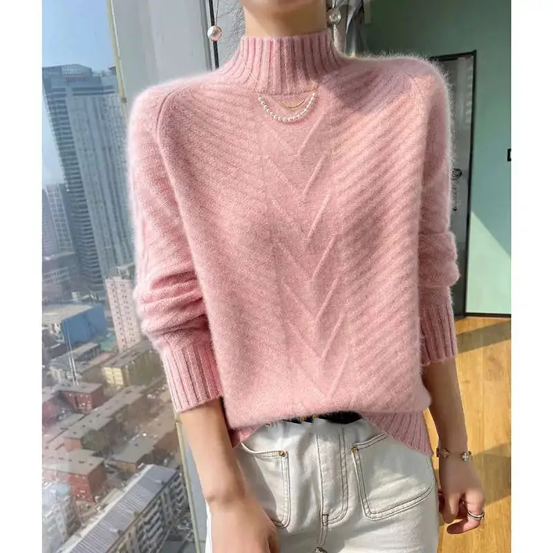 

Spring Autumn Winter Women Sweater And Pullover Korean Loose Thicken Warm Knit Tops Female Soft Wool Knitted Sweater Jumper Full