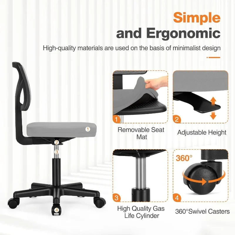 Desk Chair, Ergonomic Low Back Computer Chair, Adjustable Rolling Swivel Task Chair  1 Pack,