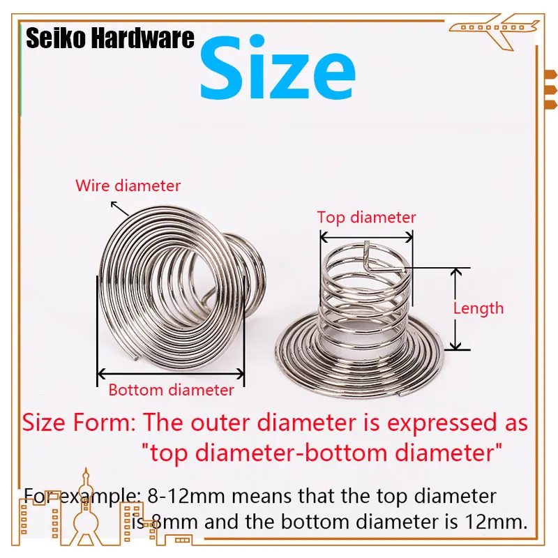 WD 0.5mm for Switch 30piece 304 Stainless Steel Button Key Touch Induction Compression Spring Horn Type Center Contact