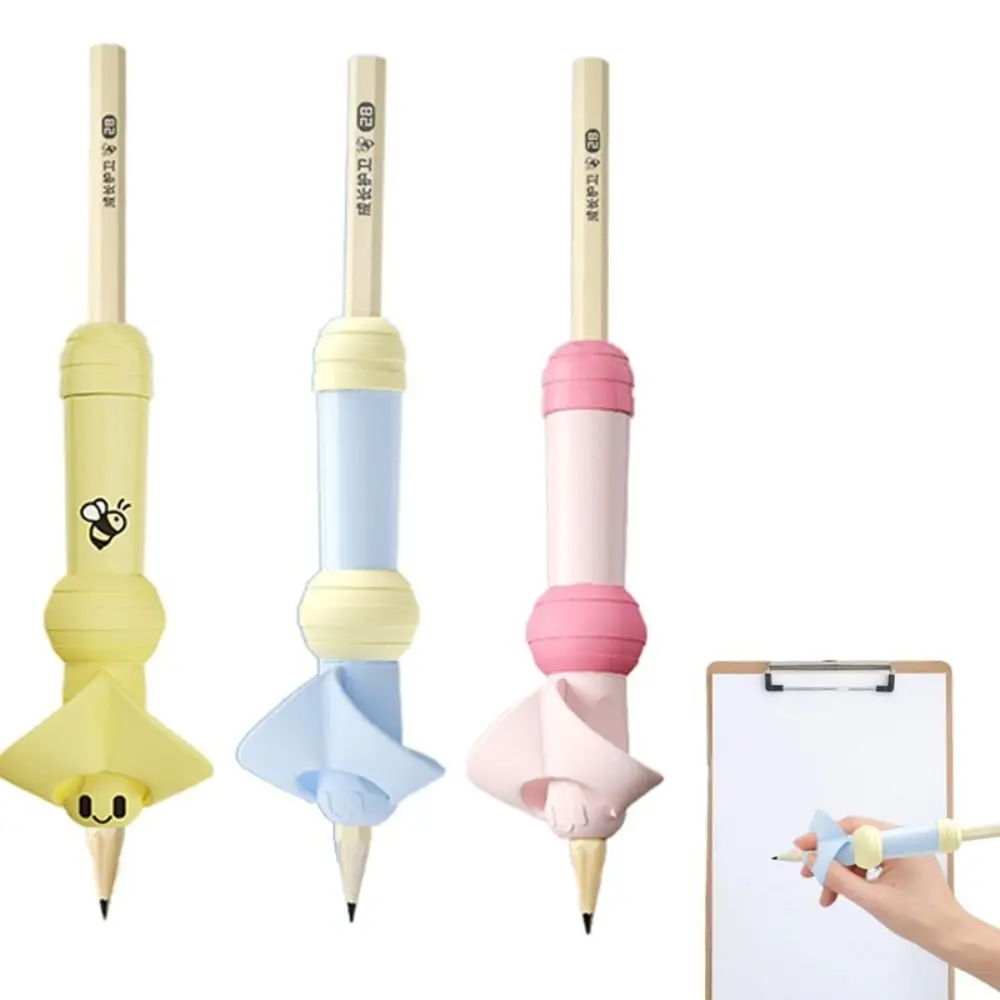 

Little Bee Pen Grip Writing Corrector Three Fingers Fixed Pen Control Design Writing Grip Holders Portable Writing Aid Grip