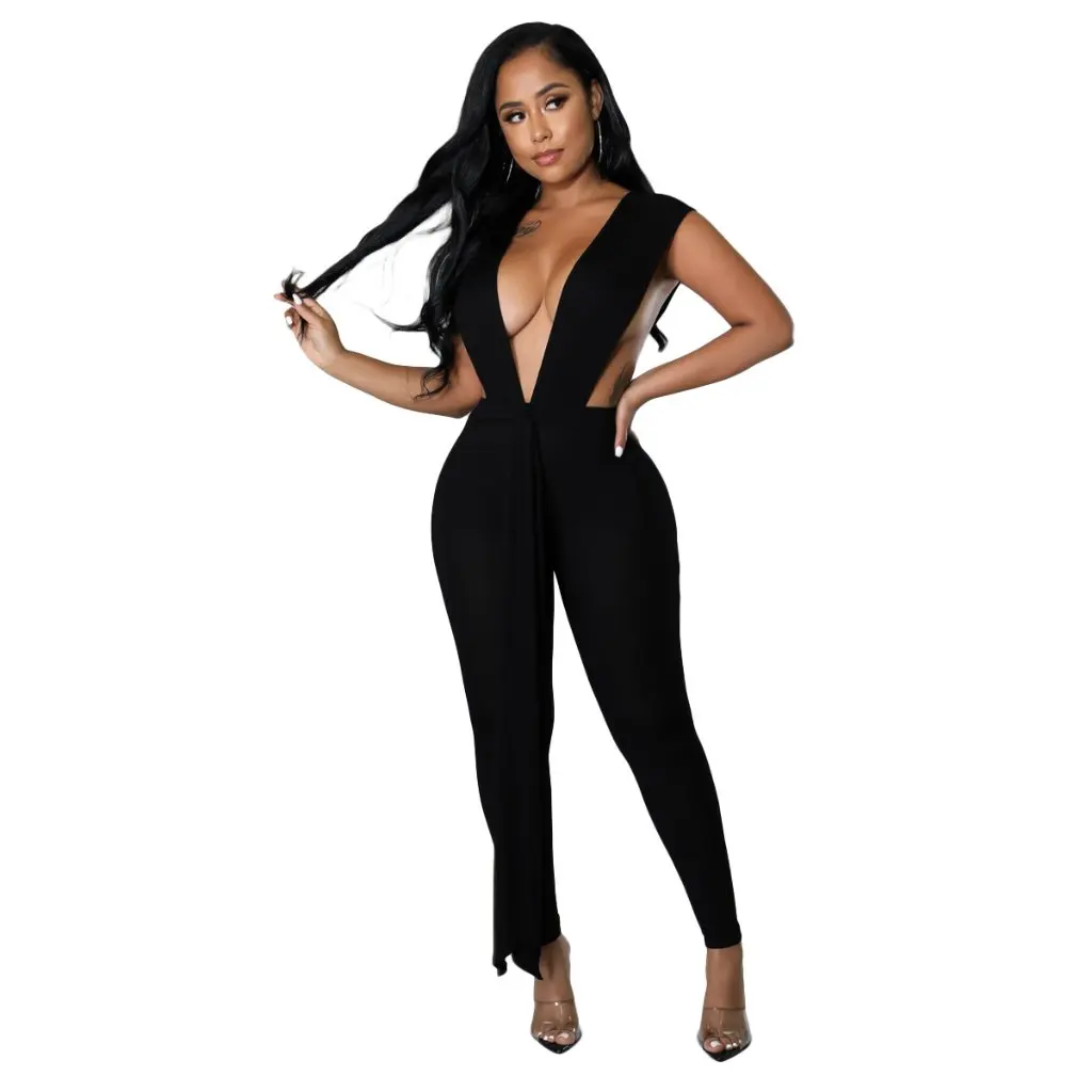 

Женский сексуальный комбинезон без рукавов Y1698, европейско-американский стиль, эластичный дизайн в полоску для ночного клуба