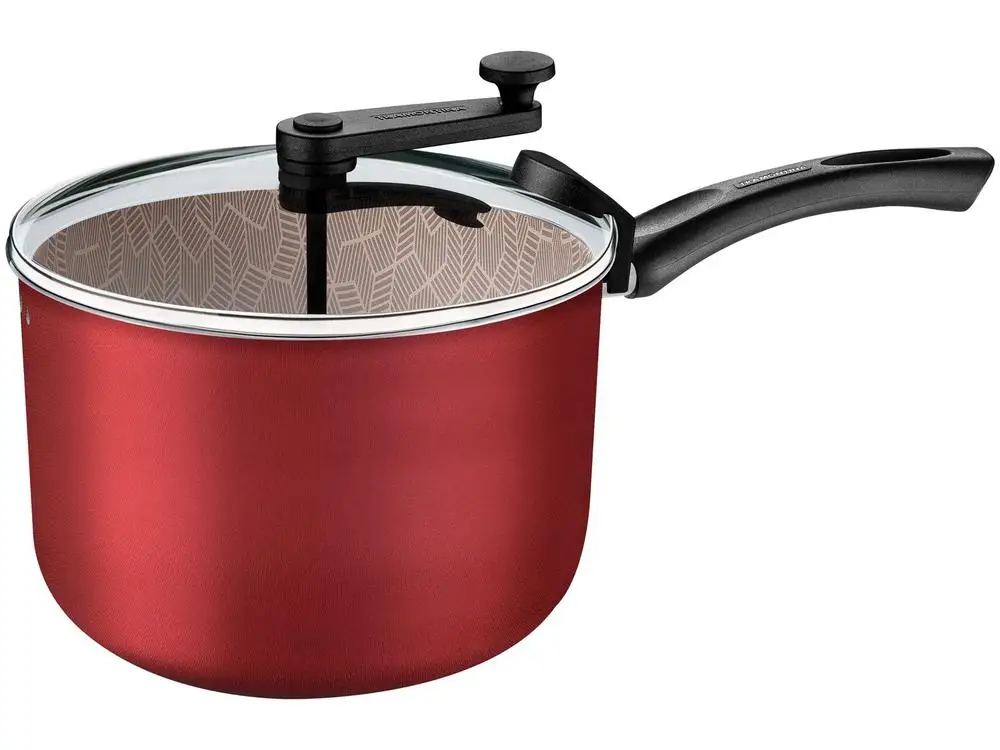 Panela Pipoqueira Tramontina Antiaderente de Alumínio 4,8L 22cm Vermelho Paris