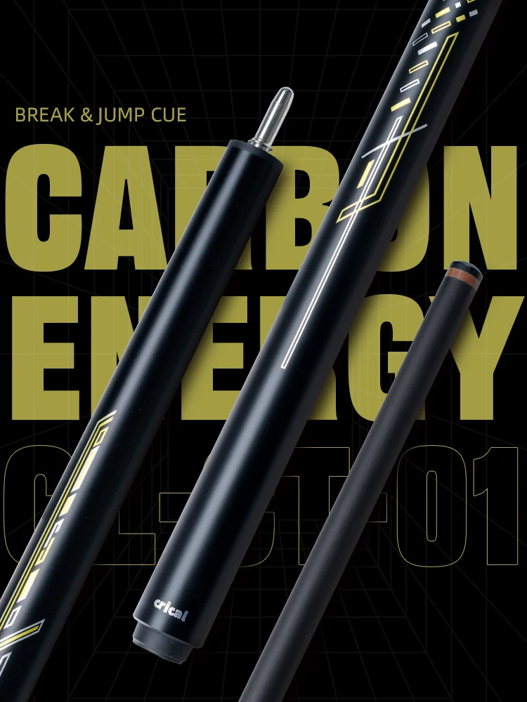 Carbonfaser-Break-Jump-Queue, 3-teilig, geringe Abweichung, 12,9 mm Bakelit-Spitze, Uni-Loc-Verbindung, 58 Zoll, 20 oz, Pool-Queue, CRICAL
