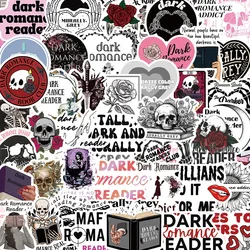 10/50PCS Cool Dark Skull Romance Reader Reading Stickers Aesthetic Scrapbooking Diary Phone Luggage Car Decoration Sticker Toy