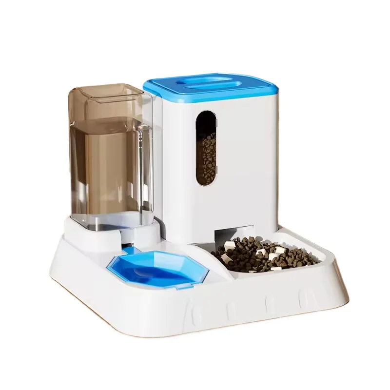 

Automatic Gravity Pet Food and Water Dispenser Set Durable Plastic Bowls for Cats and Dogs