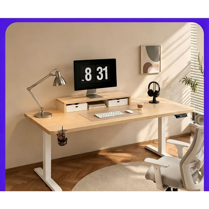 Desk Student Writing Workstation Gaming Furniture Computer Table Electric Height Adjustable Desk Dual Motor Home Office Computer
