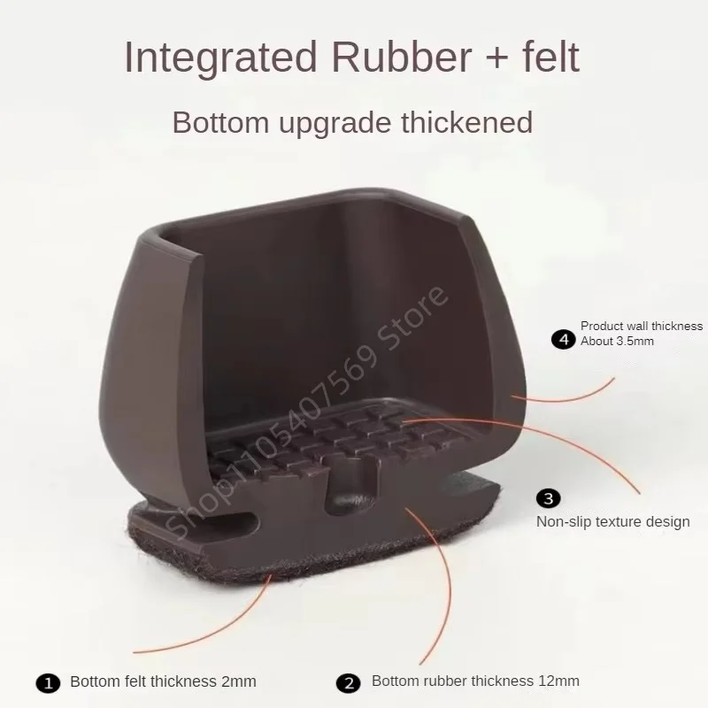 8Pcs Chair Leg Cover TPE Furniture Table Feet Protect Pad Diagonal with Thick Wrap Felt No Noise WoodFloor Protectors Mat