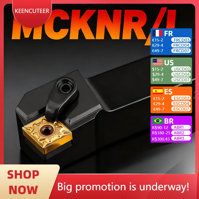 

MCKNR2020 MCKNR2525 MCKNR3232 External Turning Tool MCKNR MCKNL Lathe Bar Turning Holder CNC Cutting Tool Cutter Bar