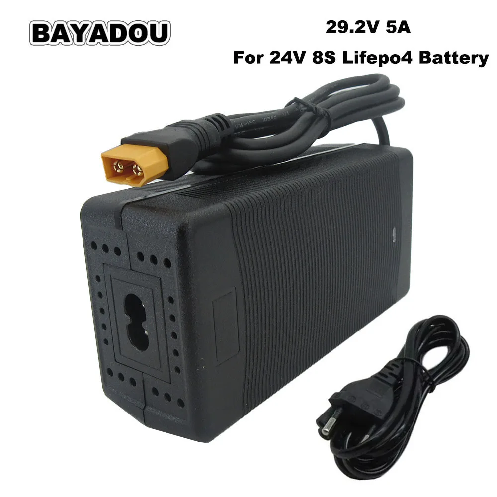 29.2V 5A Lifepo4 Fast Charger 24V Energy Storage Battery Charger For 24 V 8S 20AH 30AH Bateria with Fan XT60 Connector