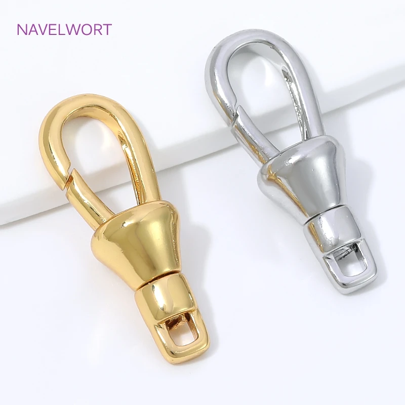 18mm*6mm 18K Gold Plated Rotating Lobster Clasp For Jewelry,Brass Metal Carabiner Clasp Connector, DIY Bracelet Making Findings