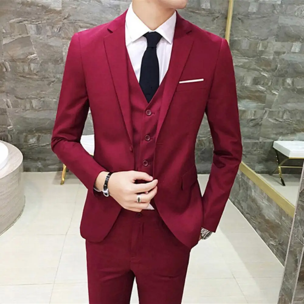 Traje Formal de negocios para hombres, conjunto de chaleco, Blazer, pantalones, trajes de boda para hombres, Blazer elegante, chaleco, pantalones,