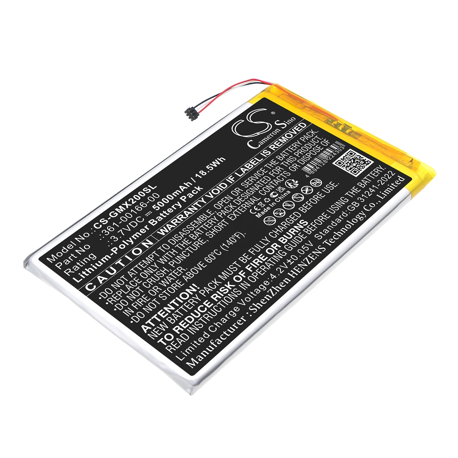 CS Replacement Battery for Garmin Zumo XT2 PN:361-00166-00 5000mAh / 18.5Wh
